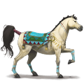 koń wierzchowy koń achał-tekiński jasnosiwa